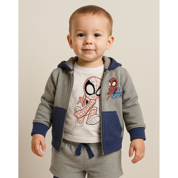 NEW Spider Man 4 Piece Set Shirt Pants Shorts Boys Toddler Size 2T Marvel Spidey - Picture 1 of 12